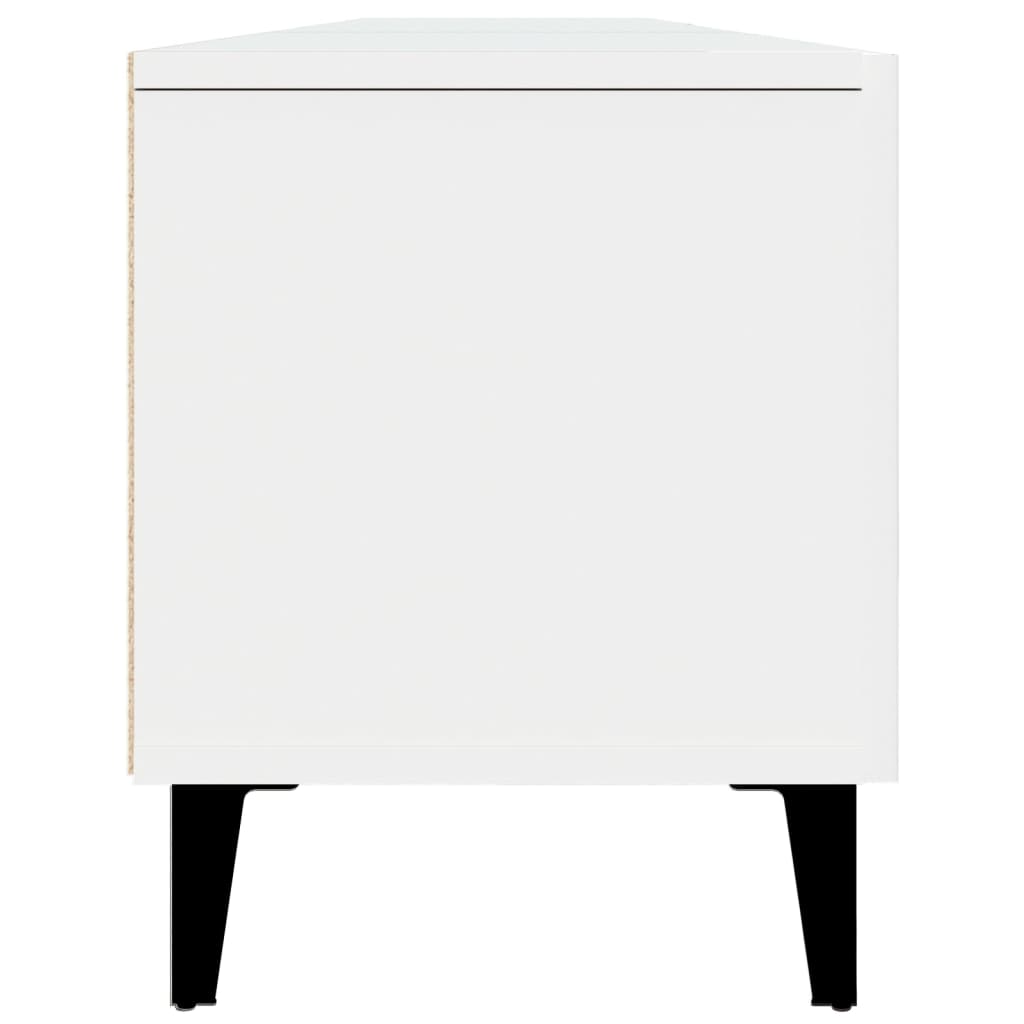 Stijlvol TV-meubel van bewerkt hout in wit - 180x31,5x40 cm