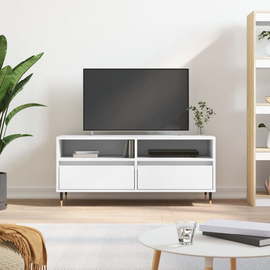 Prachtig en Stijlvol TV-meubel - wit bewerkt hout - Afmetingen 100x34,5x44,5 cm