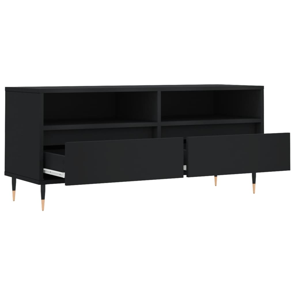 Tv-meubel 100x34,5x44,5 cm bewerkt hout zwart