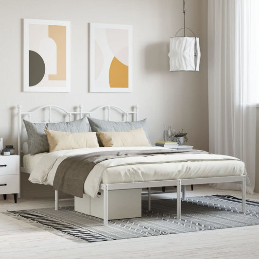 Modern bedframe met wit metalen hoofdbord - 150x200 cm