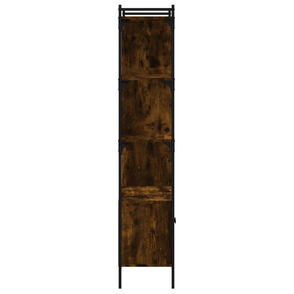 Trendy Boekenkast met deuren 76,5x30x154,5 cm hout gerookt eikenkleur