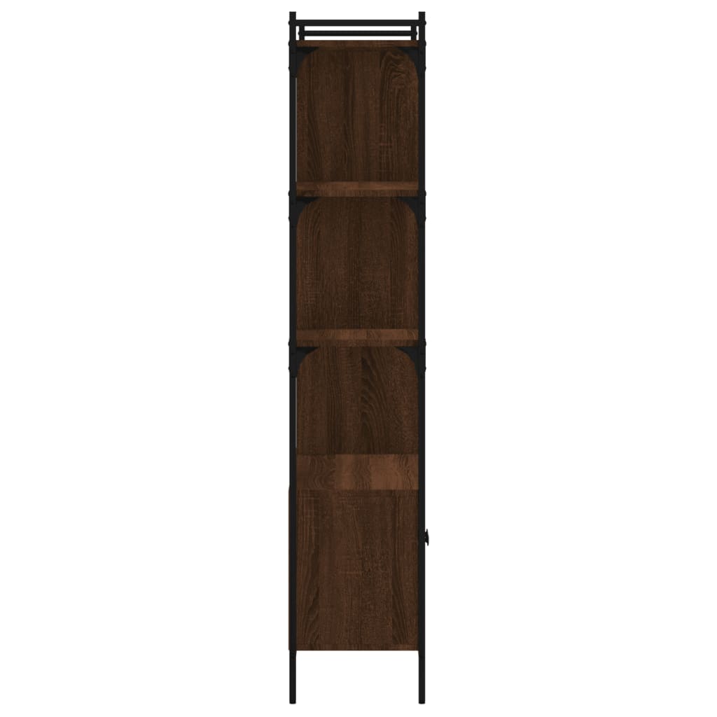 Trendy Boekenkast met deuren 76,5x30x154,5 cm hout bruin eikenkleur
