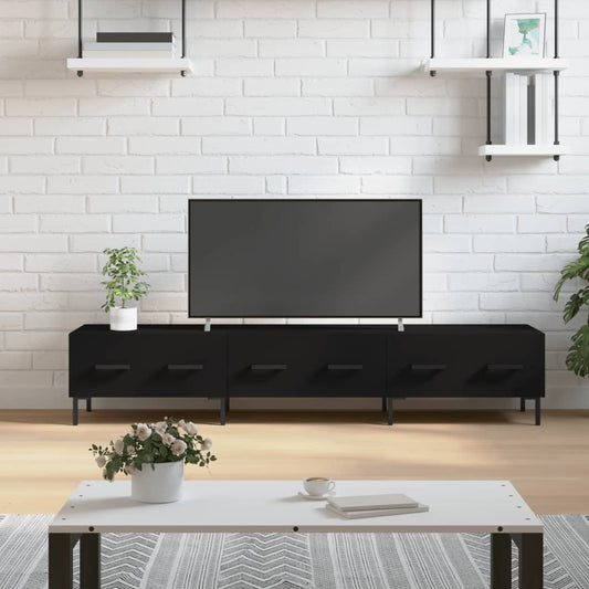 Tv-meubel 150x36x30 cm bewerkt hout zwart