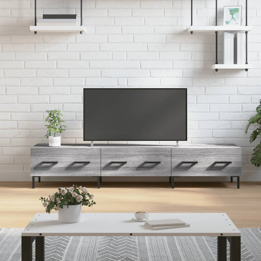 Stijlvol Tv-meubel van bewerkt hout in grijs sonoma eikenkleur | 150x36x30 cm