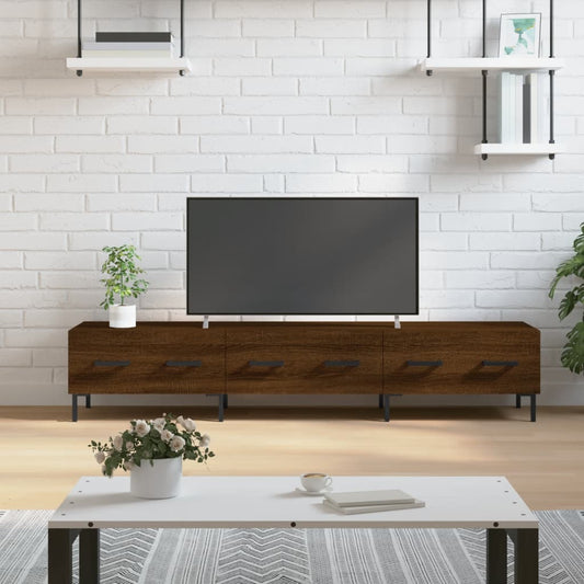 Tv-meubel van bewerkt hout in stijlvol bruin eikenkleur - 150x36x30 cm