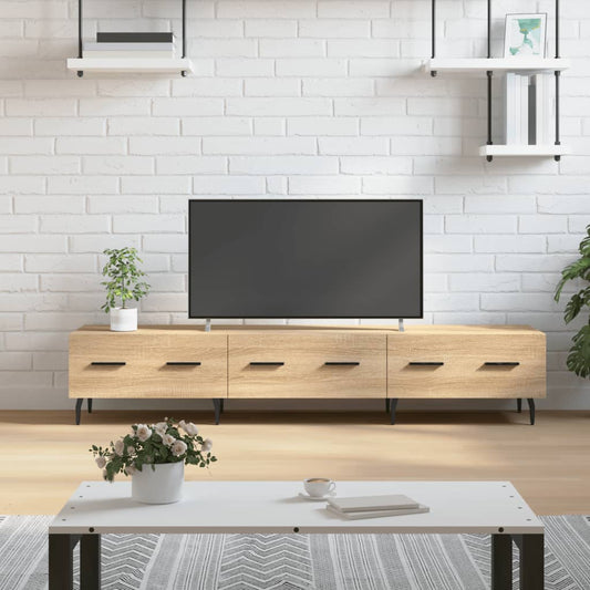 Stijlvol Tv-meubel van bewerkt hout in Sonoma eikenkleur | Afmeting: 150x36x30 cm