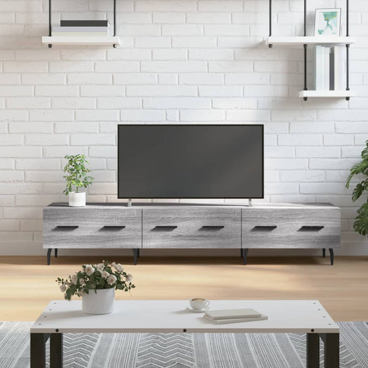 Stijlvol Tv-meubel van Grijs Sonoma Eikenkleurig Bewerkt Hout - 150x36x30 cm