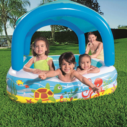 Trendy Speelzwembad met overkapping 140x140x114 cm blauw 52192