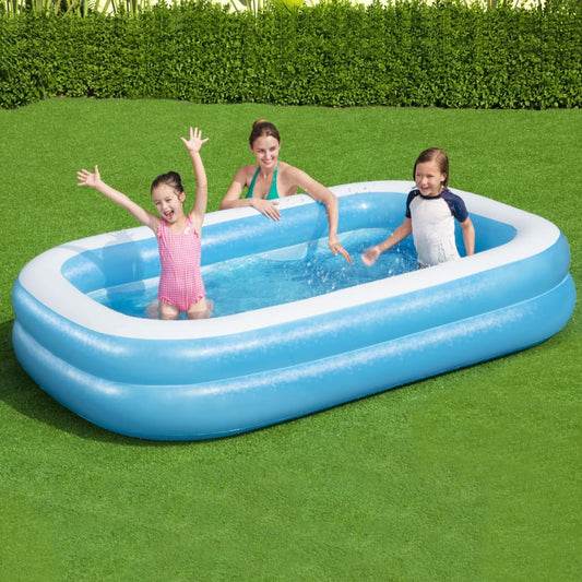 Trendy Gezinszwembad rechthoekig opblaasbaar 262x175x51 cm blauw wit