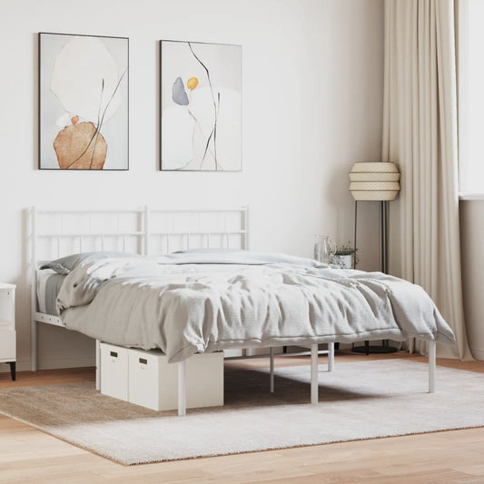 Stijlvol wit bedframe met metalen hoofdbord - 150x200 cm