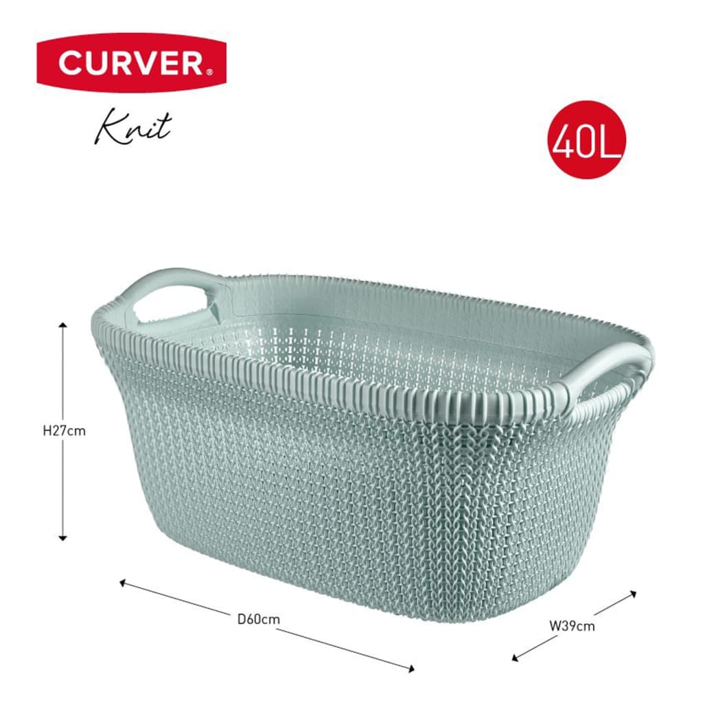 Curver Wasmand Knit 40 L lichtblauw