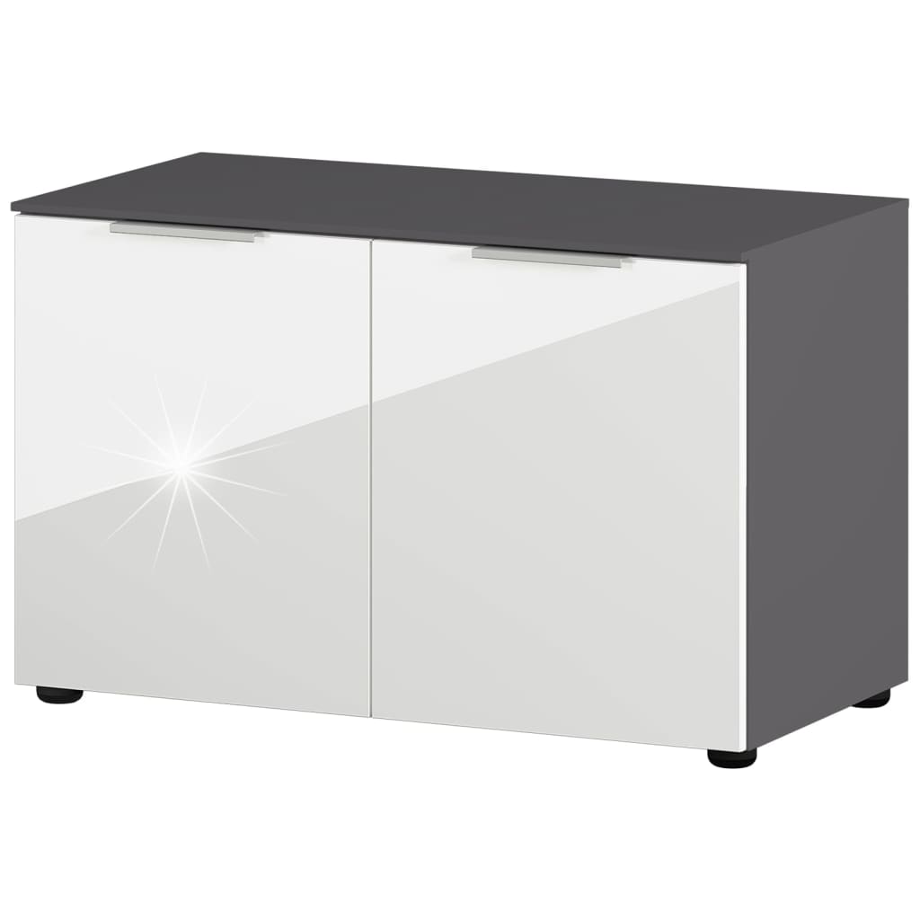 Germania Schoenenbank GW-Rimini 75x40x48 cm grafietkleurig en wit Schoenenrekken | Creëer jouw Trendy Thuis | Gratis bezorgd & Retour | Trendy.nl