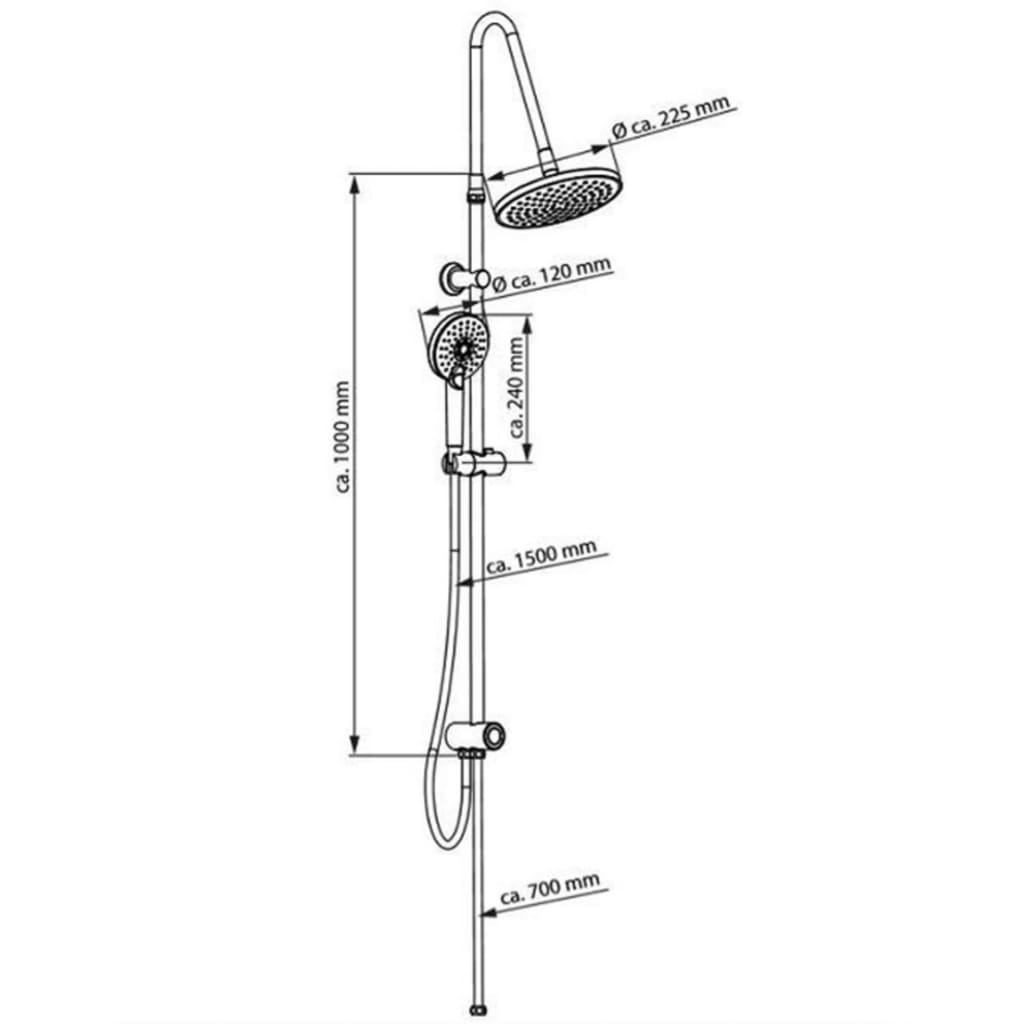 SCHÜTTE Regendoucheset MATAO RAIN chroomkleurig-matzwart