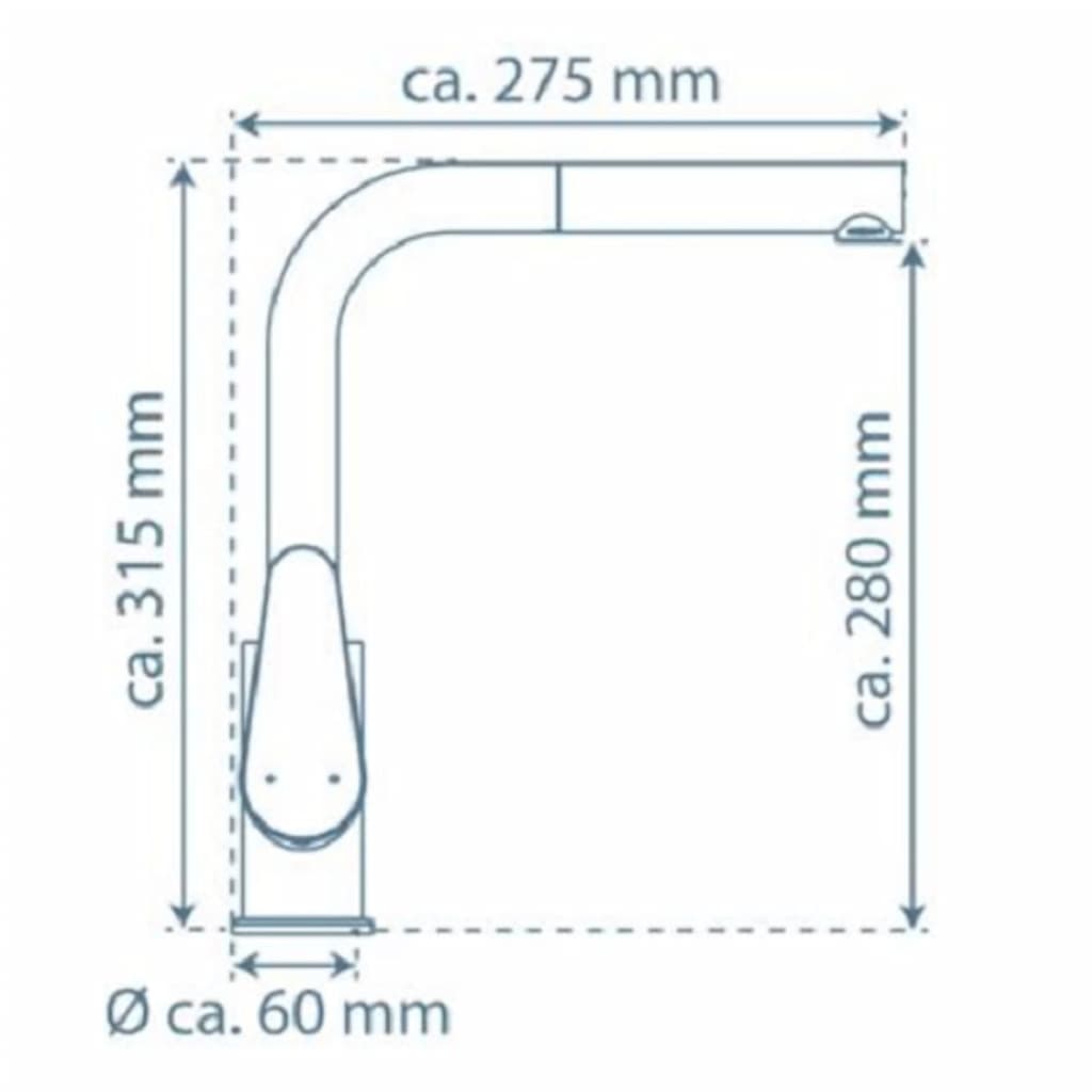 SCHÜTTE Keukenmengkraan met uittrekbare uitloop FLORIDA matgrafiet