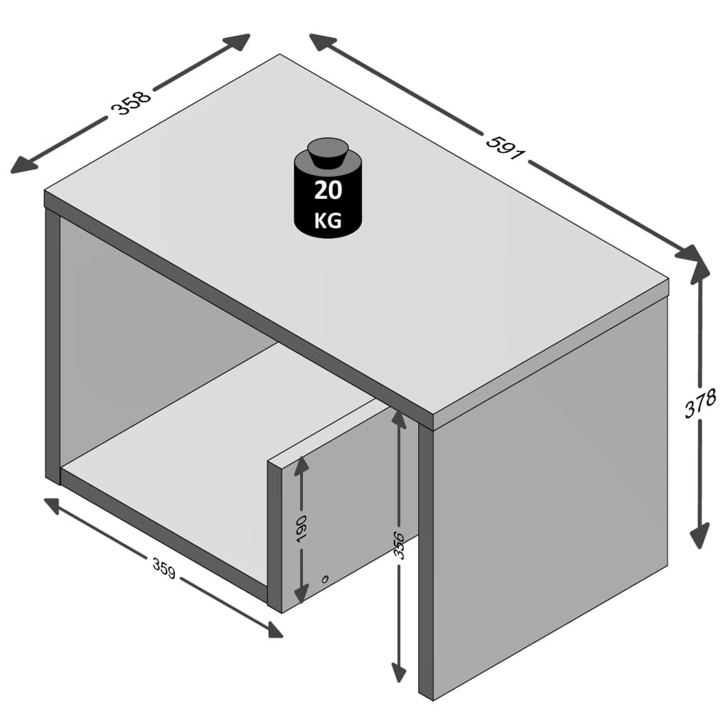 FMD Salontafel 2-in-1 59,1x35,8x37,8 cm zandeikenkleurig