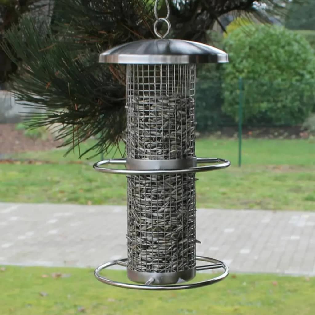 HI Vogelvoederhuisje hangend 14x27,5 cm roestvrij staal Voedertafels voor vogels | Creëer jouw Trendy Thuis | Gratis bezorgd & Retour | Trendy.nl