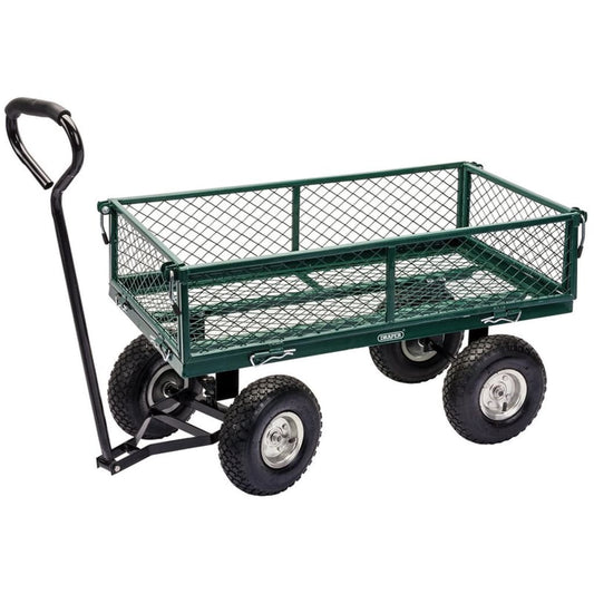 Draper Tools Tuinwagen staalgaas 86,5x46,5x21 cm groen en zwart