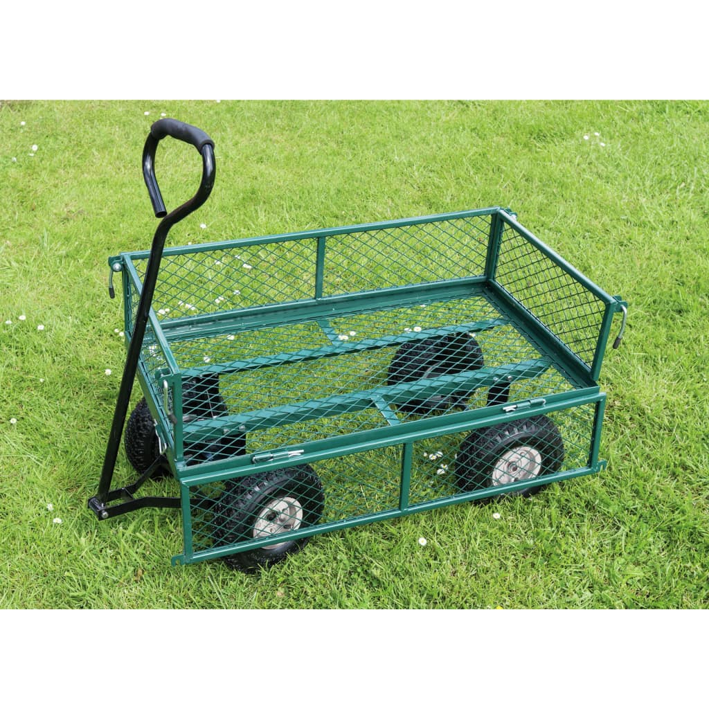 Draper Tools Tuinwagen staalgaas 86,5x46,5x21 cm groen en zwart