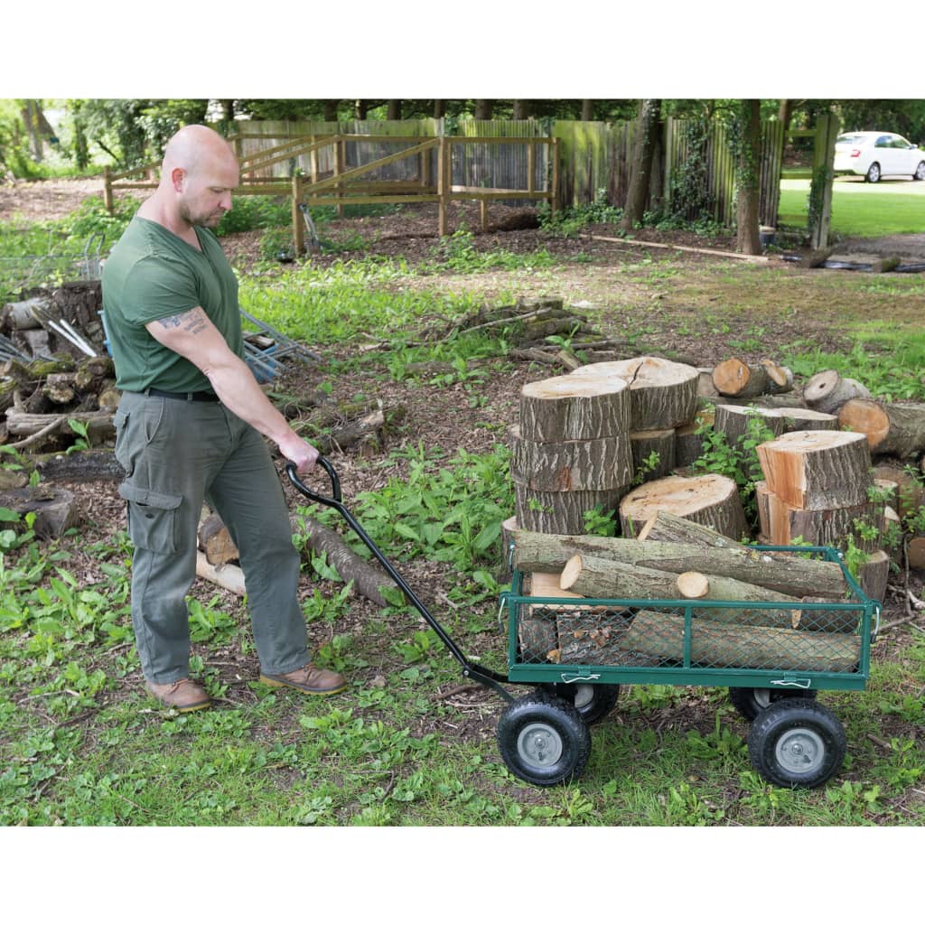 Draper Tools Tuinwagen staalgaas 86,5x46,5x21 cm groen en zwart