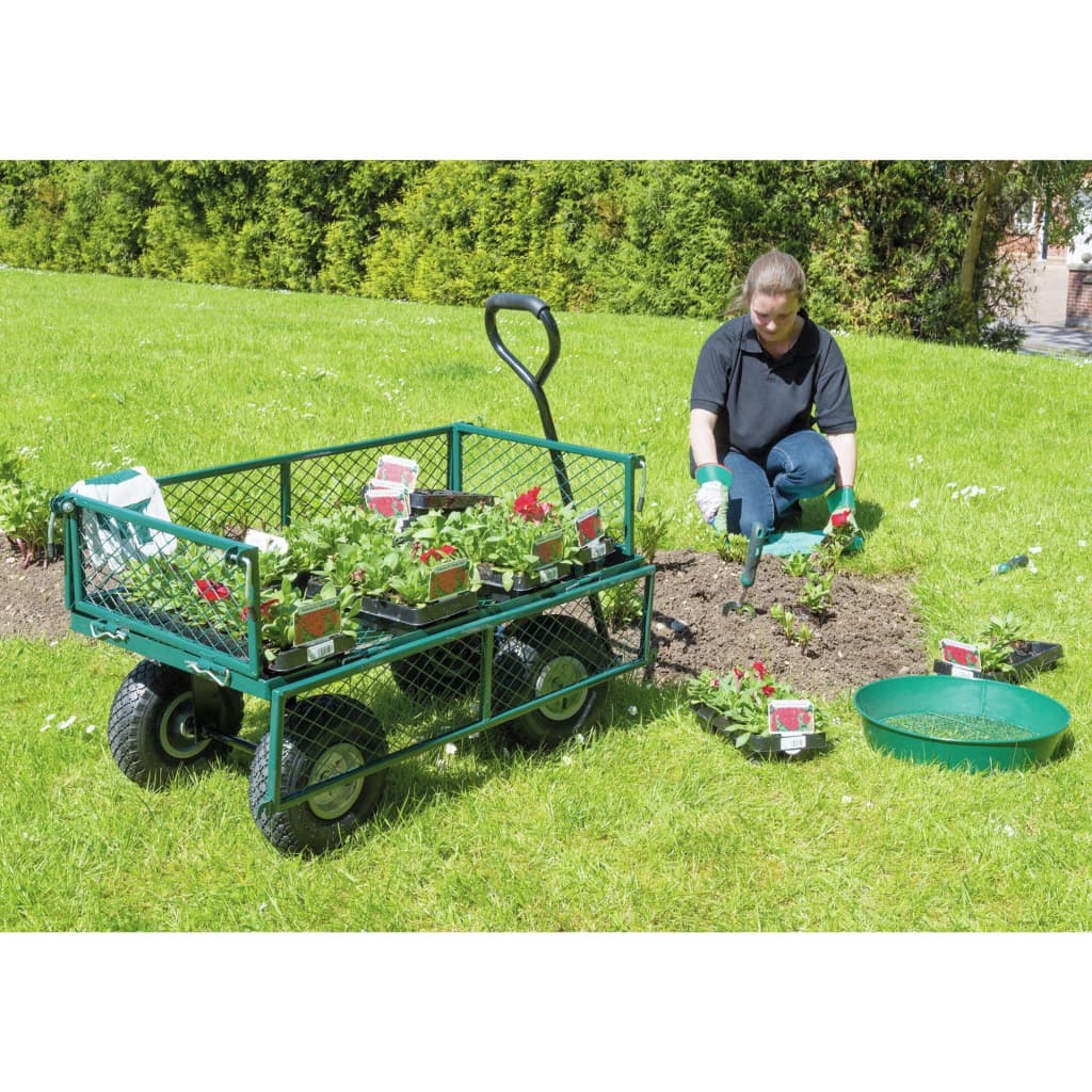 Draper Tools Tuinwagen staalgaas 86,5x46,5x21 cm groen en zwart