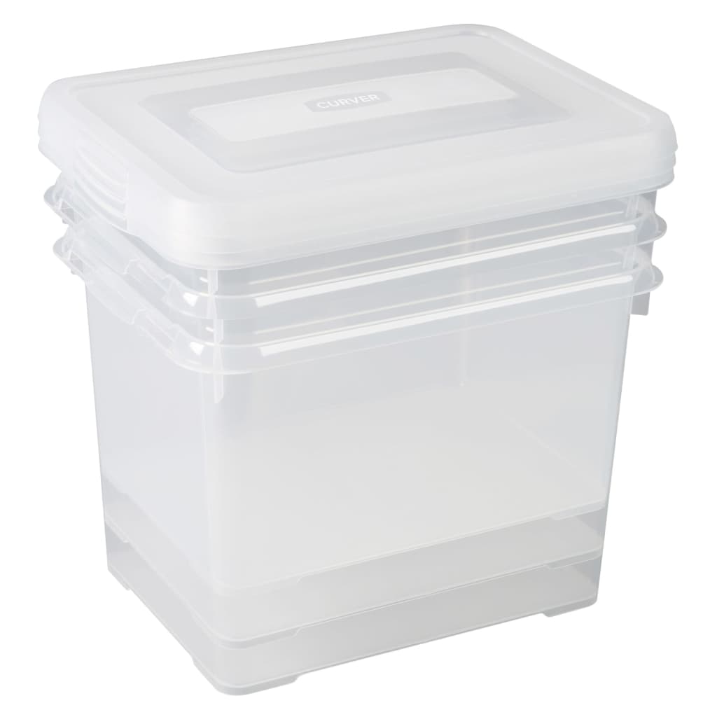 Curver Opbergboxenset Handy 3x20 L transparant Opbergdozen | Creëer jouw Trendy Thuis | Gratis bezorgd & Retour | Trendy.nl