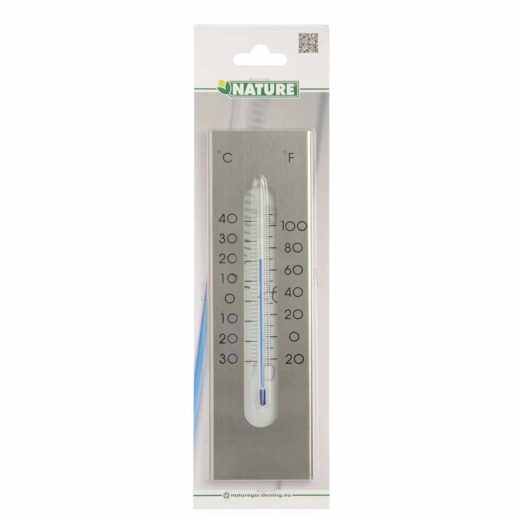 Nature Wandthermometer 7x1x23 cm aluminium Weerstations | Creëer jouw Trendy Thuis | Gratis bezorgd & Retour | Trendy.nl