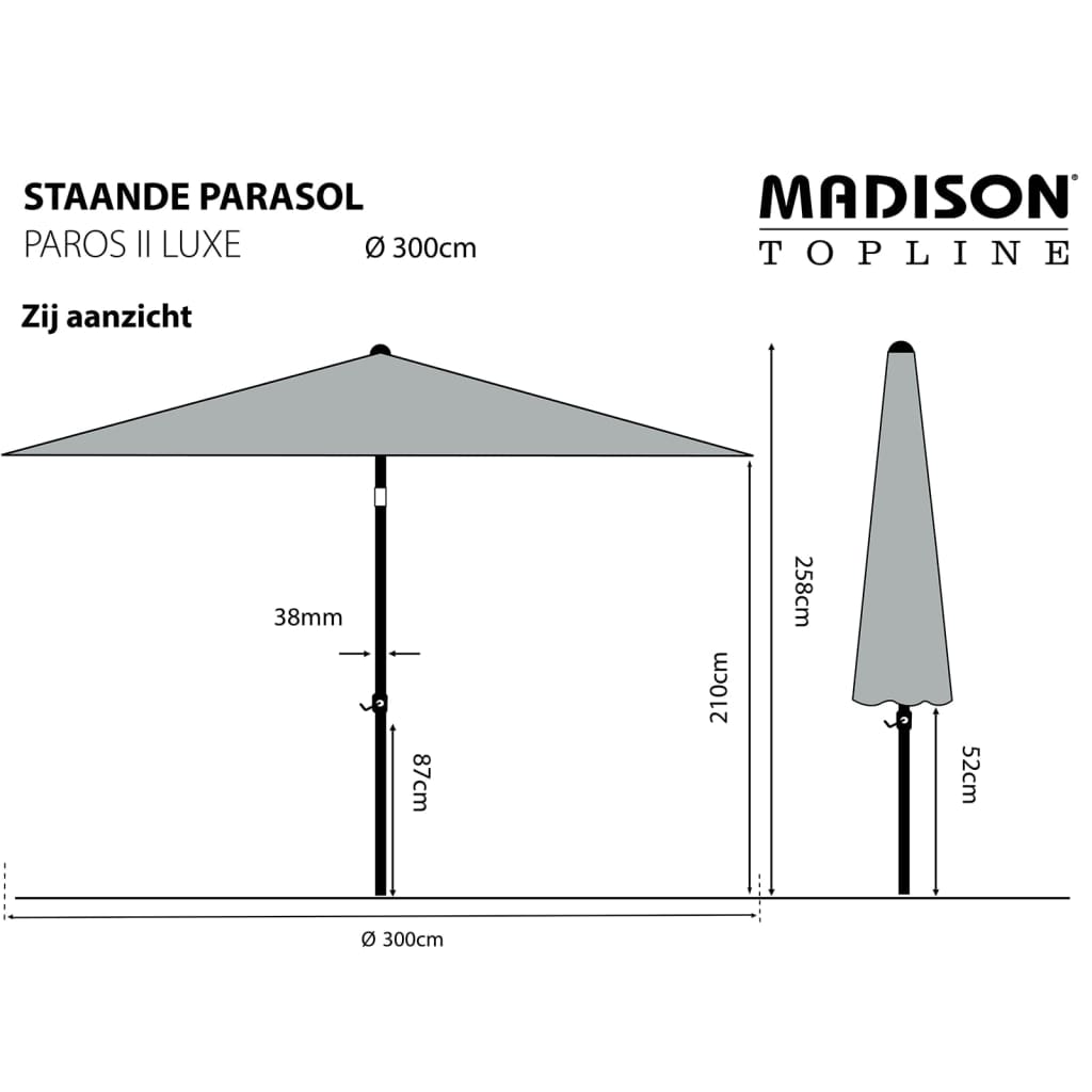 Madison Parasol Paros II Luxe 300 cm safierblauw Parasols en zonneschermen | Creëer jouw Trendy Thuis | Gratis bezorgd & Retour | Trendy.nl