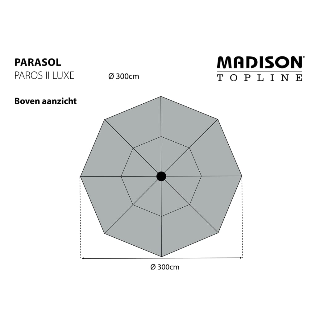 Madison Parasol Paros II Luxe 300 cm safierblauw Parasols en zonneschermen | Creëer jouw Trendy Thuis | Gratis bezorgd & Retour | Trendy.nl