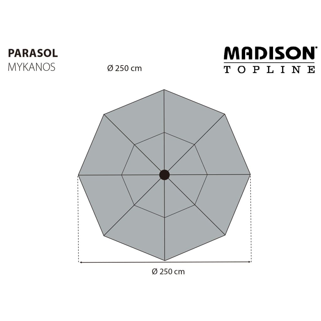 Madison Parasol Mykanos 250 cm taupe Parasols en zonneschermen | Creëer jouw Trendy Thuis | Gratis bezorgd & Retour | Trendy.nl