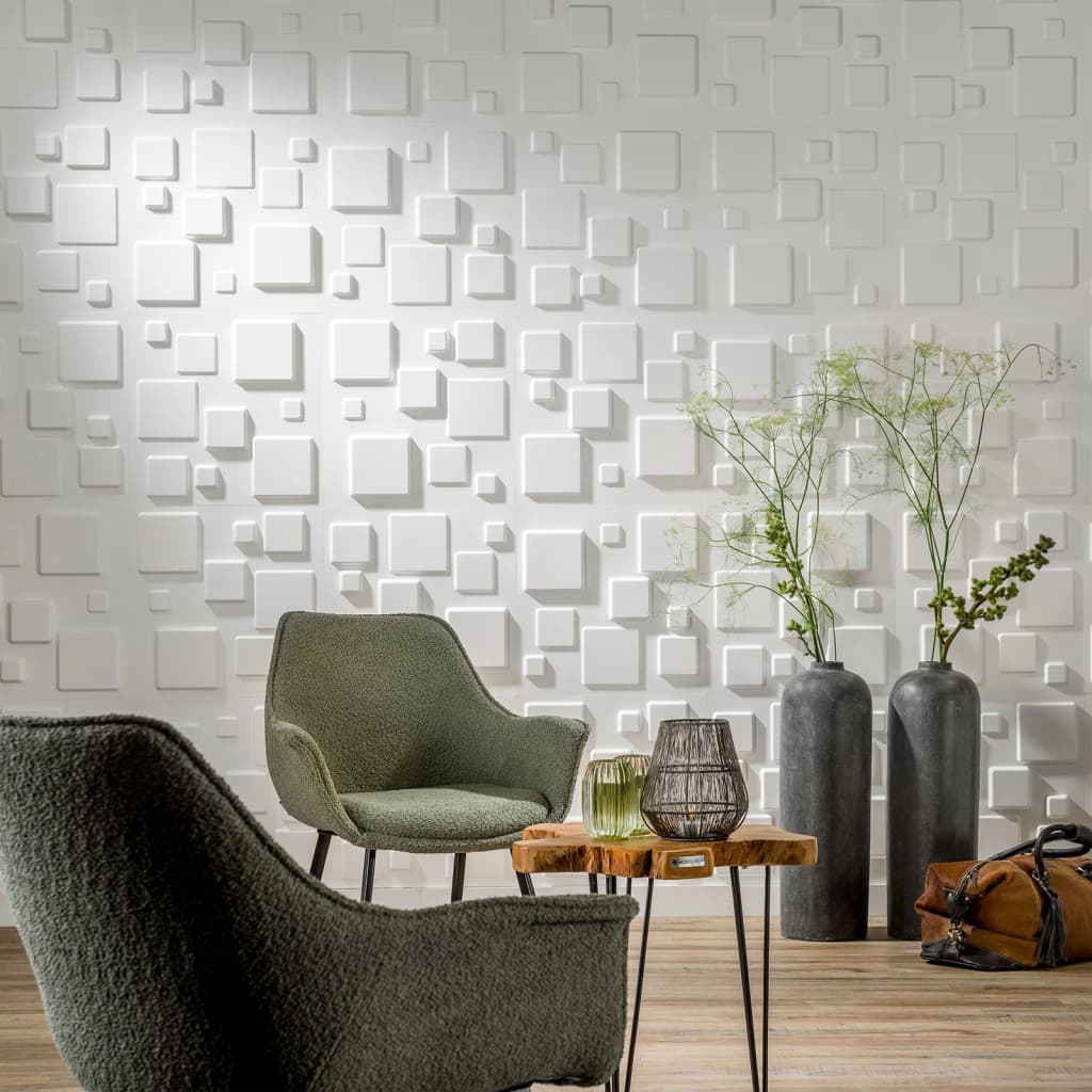 WallArt 12 st Wandpanelen 3D GA-WA09 Squares Wandpanelen | Creëer jouw Trendy Thuis | Gratis bezorgd & Retour | Trendy.nl