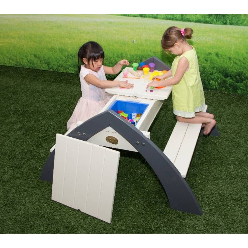 AXI Picknicktafel voor kinderen Delta grijs en wit A031.023.00