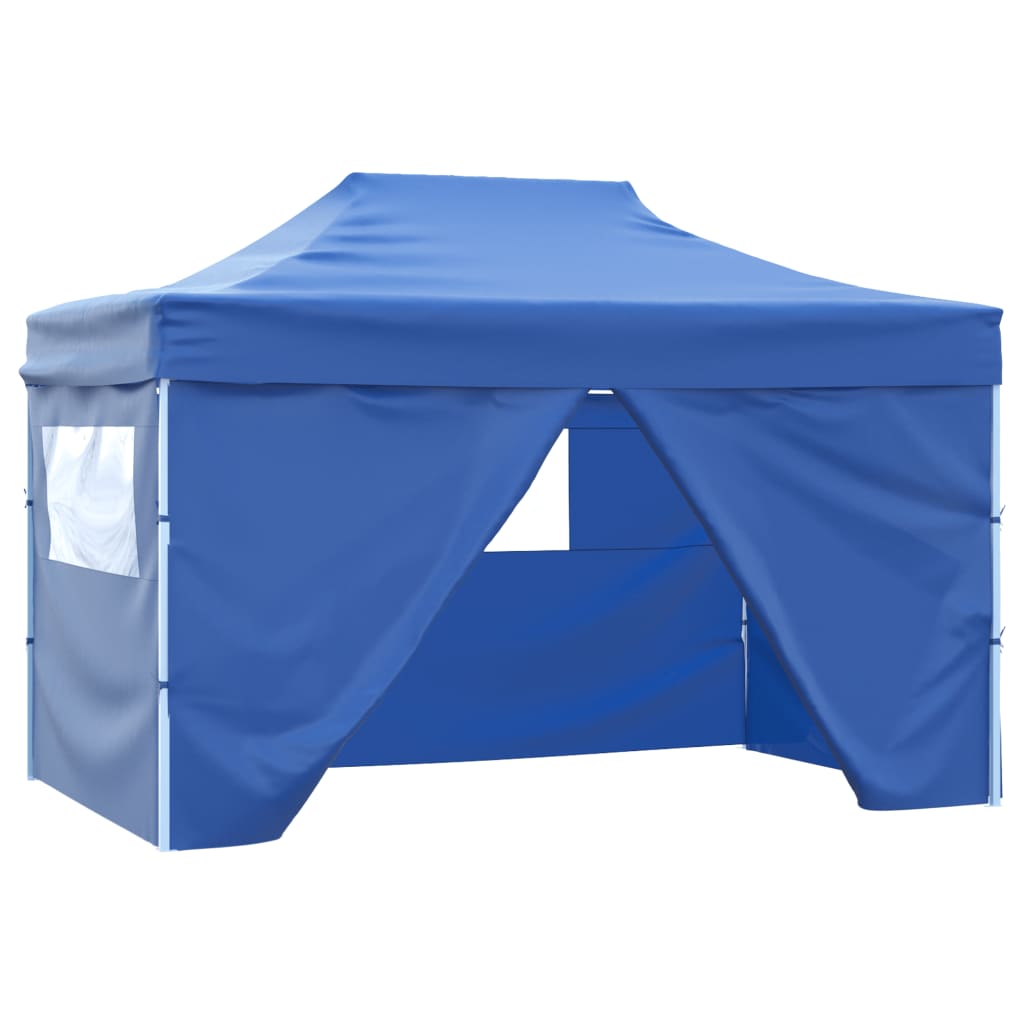 Vouwtent pop-up met 4 zijwanden 3x4,5 m blauw Partytenten & prieëlen | Creëer jouw Trendy Thuis | Gratis bezorgd & Retour | Trendy.nl