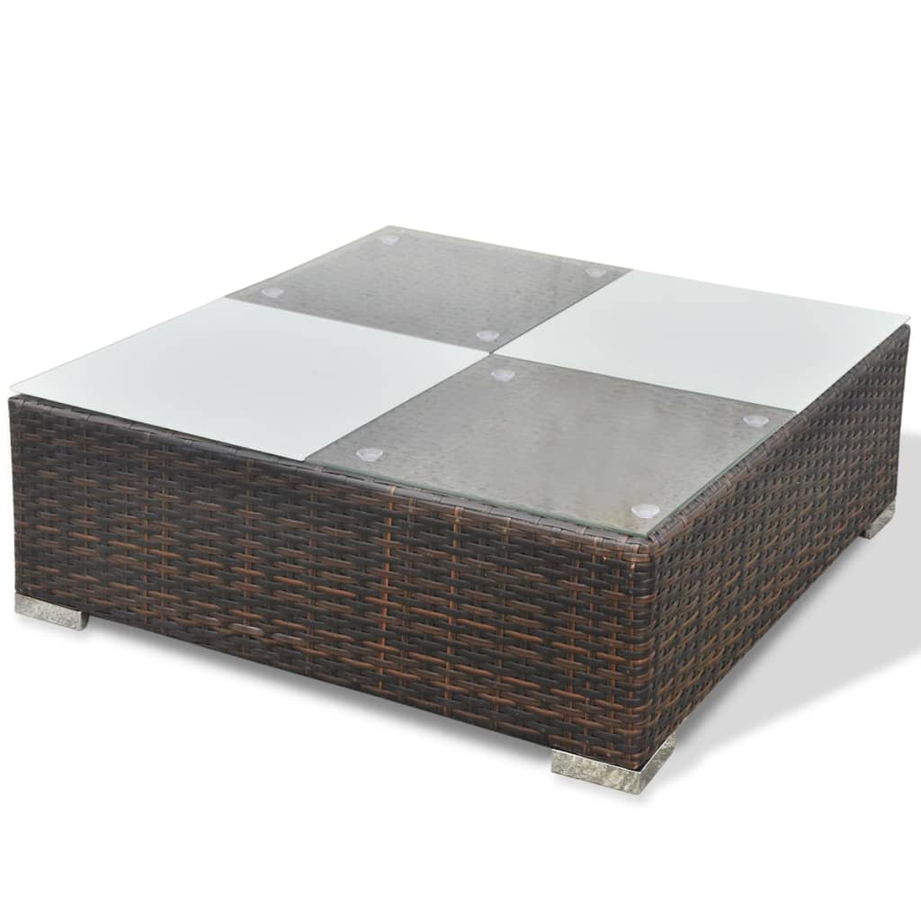 5-delige Loungeset met kussens poly rattan bruin Tuinsets | Creëer jouw Trendy Thuis | Gratis bezorgd & Retour | Trendy.nl