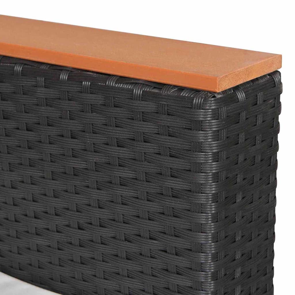 10-delige Loungeset met kussens poly rattan zwart