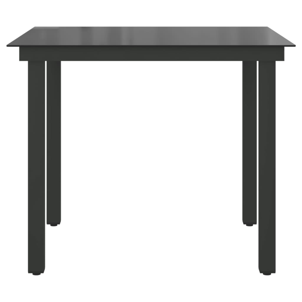 Tuintafel 80x80x74 cm aluminium en glas zwart Tuintafels | Creëer jouw Trendy Thuis | Gratis bezorgd & Retour | Trendy.nl