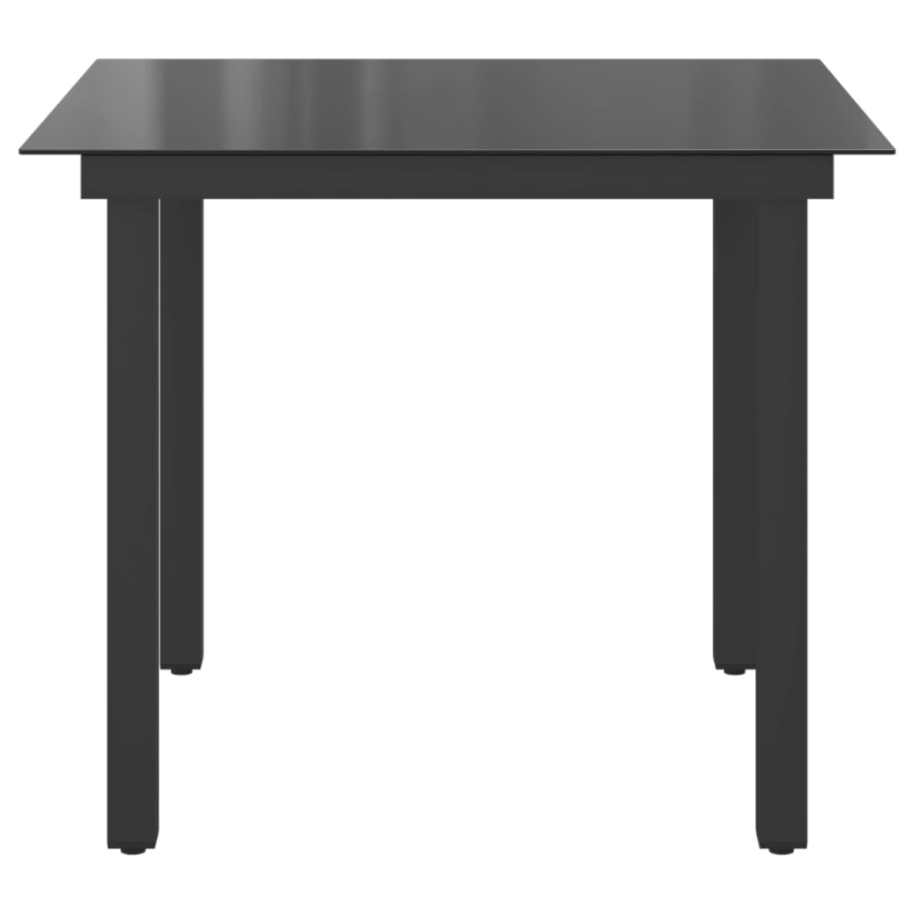 Tuintafel 80x80x74 cm aluminium en glas zwart Tuintafels | Creëer jouw Trendy Thuis | Gratis bezorgd & Retour | Trendy.nl