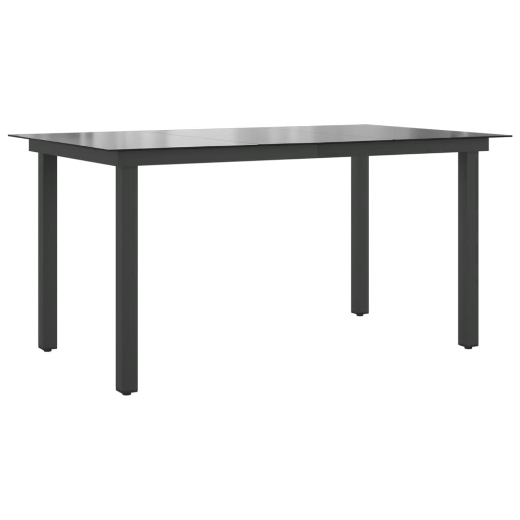 Tuintafel 150x90x74 cm aluminium en glas zwart Tuintafels | Creëer jouw Trendy Thuis | Gratis bezorgd & Retour | Trendy.nl