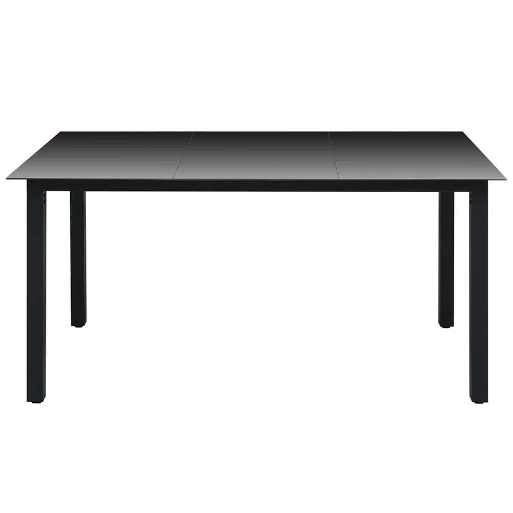 Tuintafel 150x90x74 cm aluminium en glas zwart Tuintafels | Creëer jouw Trendy Thuis | Gratis bezorgd & Retour | Trendy.nl