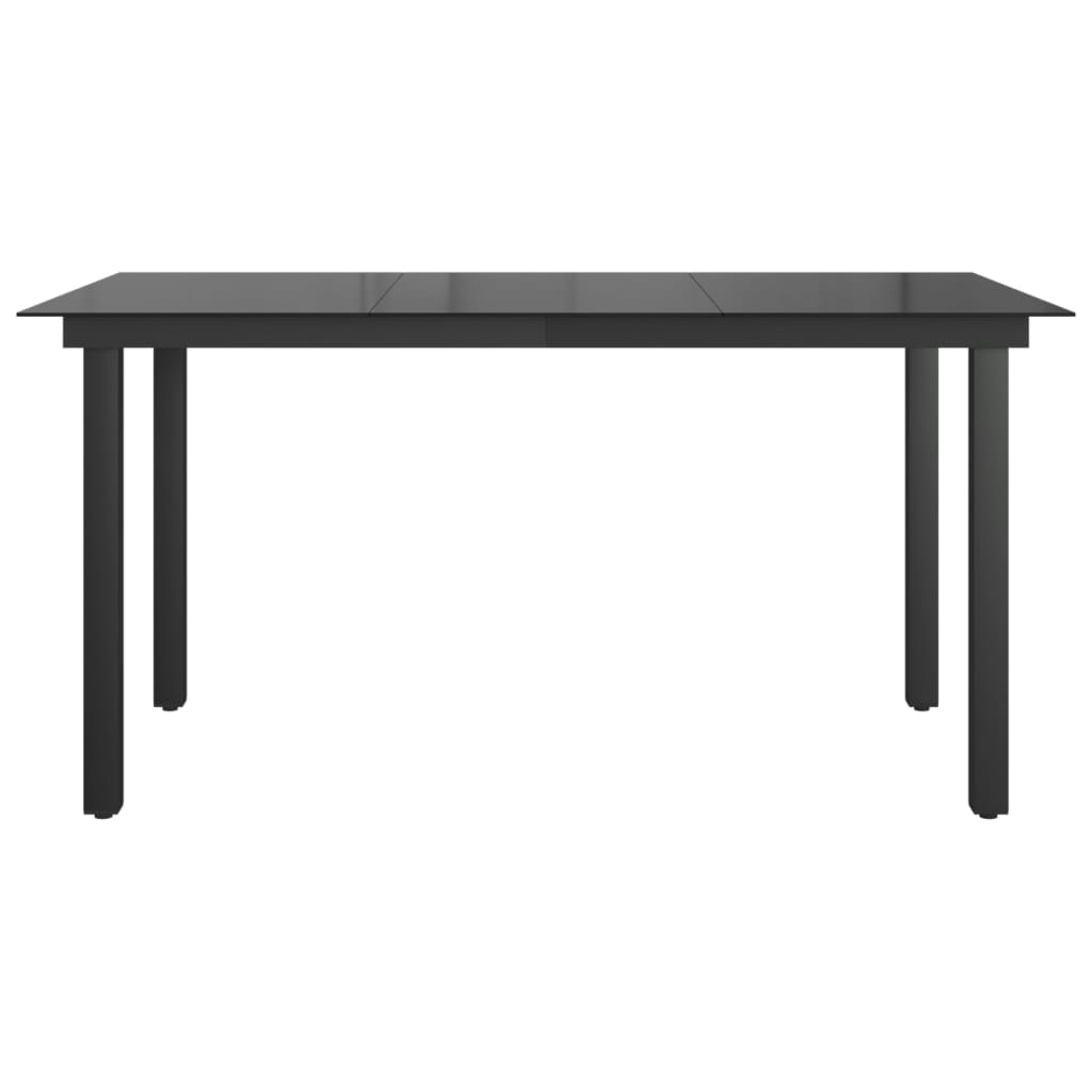 Tuintafel 150x90x74 cm aluminium en glas zwart Tuintafels | Creëer jouw Trendy Thuis | Gratis bezorgd & Retour | Trendy.nl