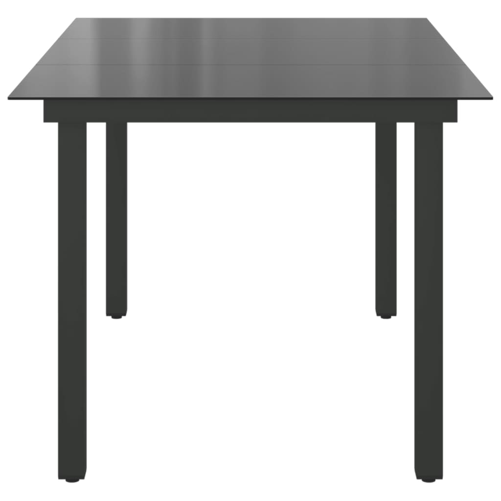 Tuintafel 150x90x74 cm aluminium en glas zwart Tuintafels | Creëer jouw Trendy Thuis | Gratis bezorgd & Retour | Trendy.nl