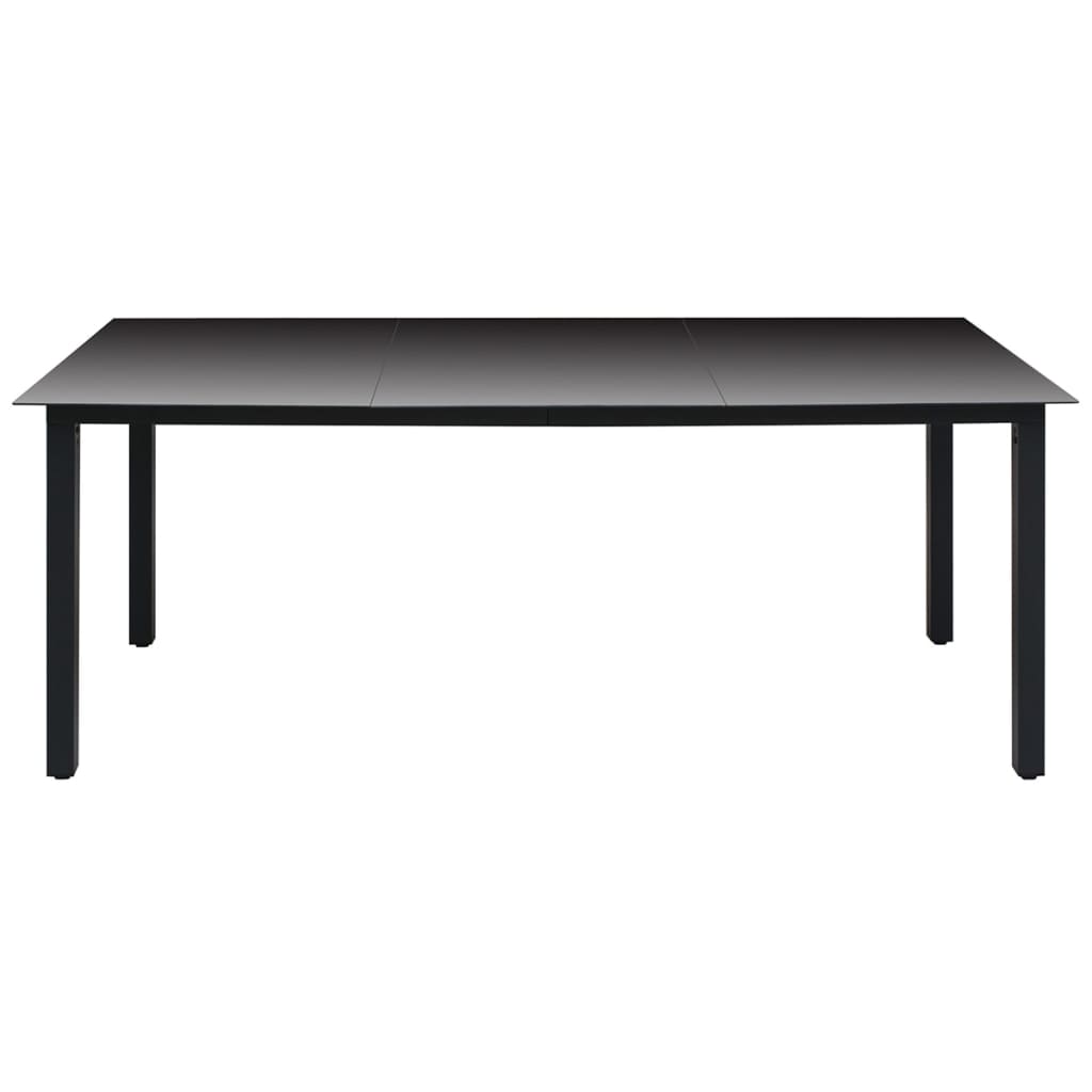 Tuintafel 190x90x74 cm aluminium en glas zwart Tuintafels | Creëer jouw Trendy Thuis | Gratis bezorgd & Retour | Trendy.nl