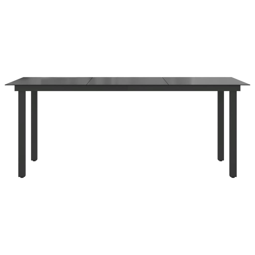 Tuintafel 190x90x74 cm aluminium en glas zwart Tuintafels | Creëer jouw Trendy Thuis | Gratis bezorgd & Retour | Trendy.nl