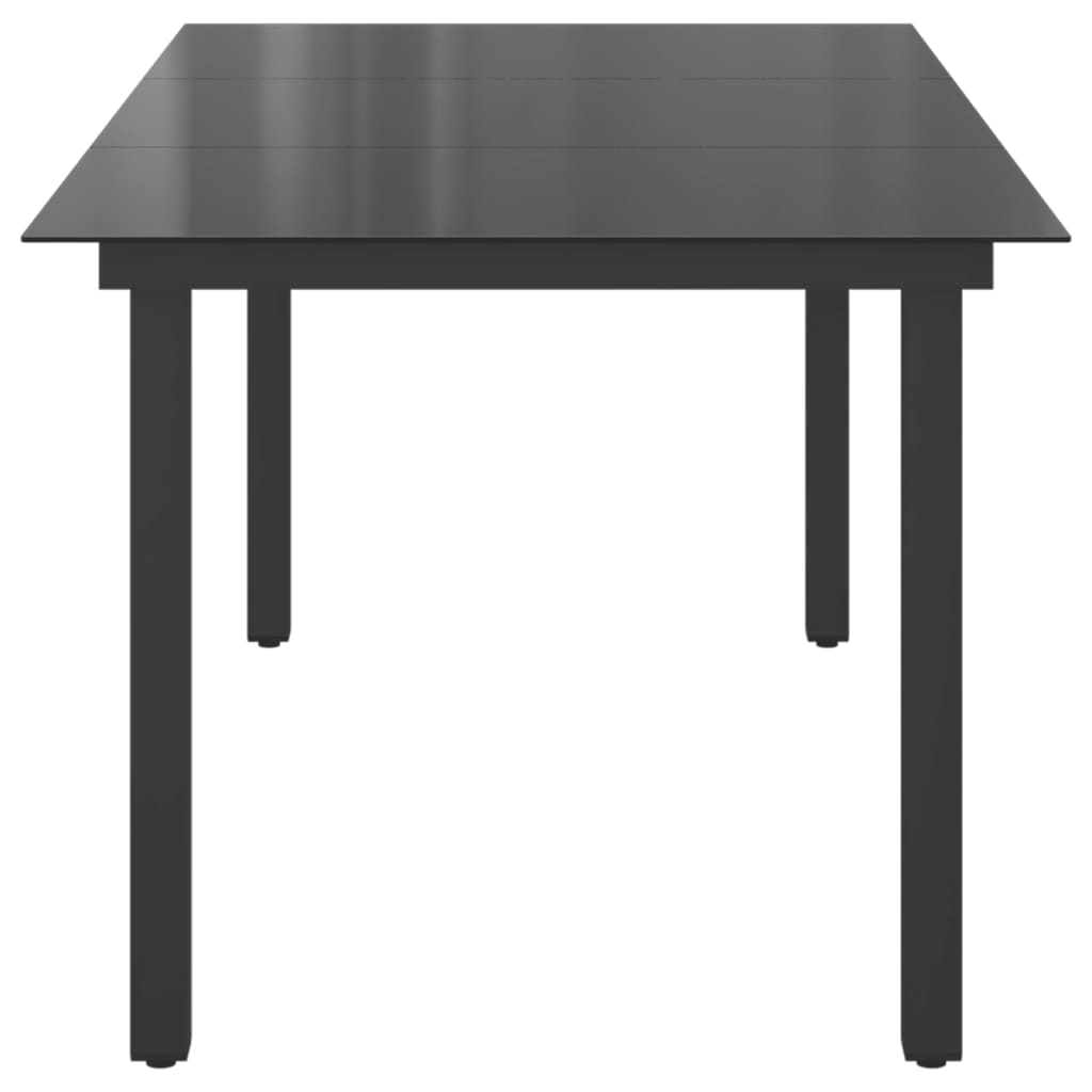 Tuintafel 190x90x74 cm aluminium en glas zwart Tuintafels | Creëer jouw Trendy Thuis | Gratis bezorgd & Retour | Trendy.nl