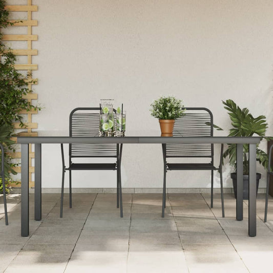 Tuintafel 190x90x74 cm aluminium en glas zwart Tuintafels | Creëer jouw Trendy Thuis | Gratis bezorgd & Retour | Trendy.nl