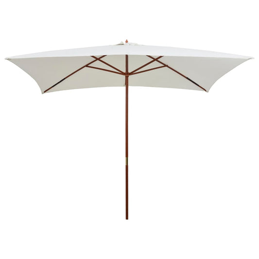 Parasol met houten paal 200x300 cm crèmewit Parasols en zonneschermen | Creëer jouw Trendy Thuis | Gratis bezorgd & Retour | Trendy.nl