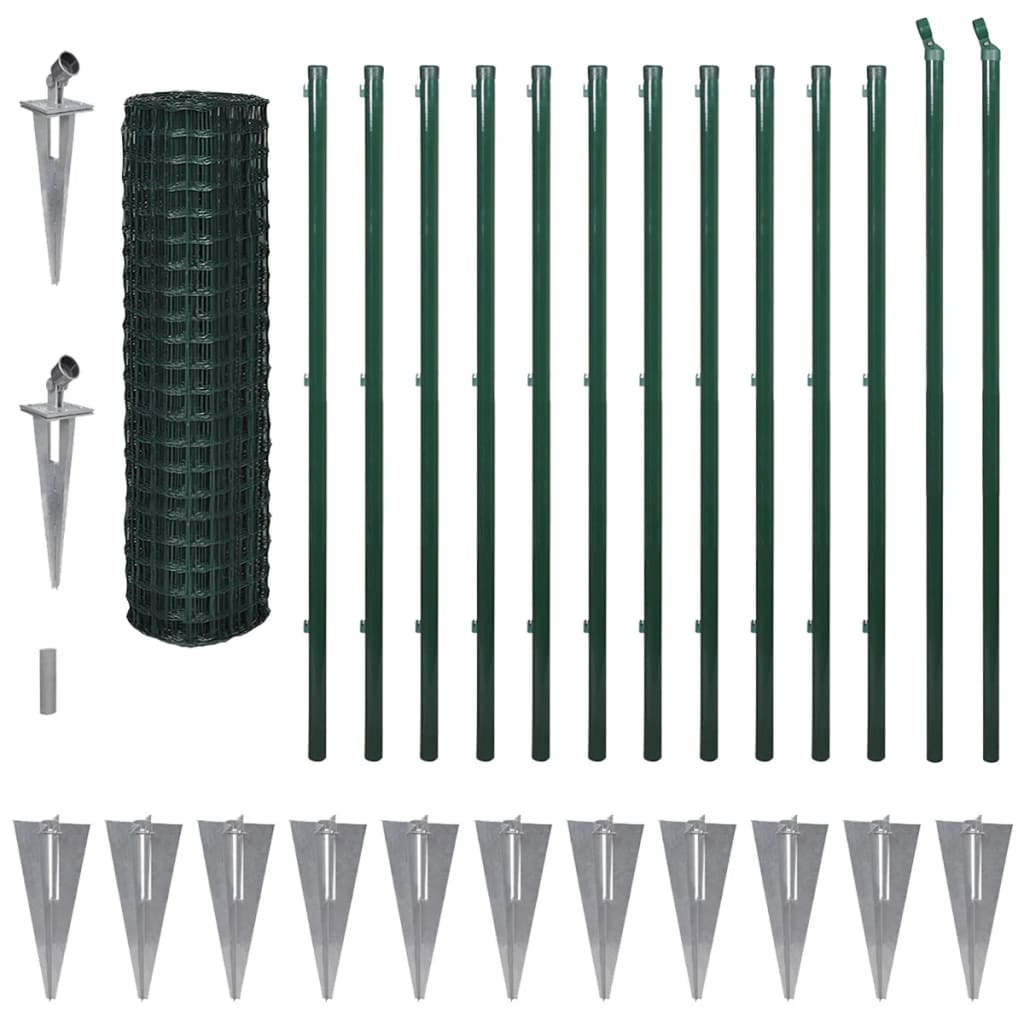 vidaXL Eurohek 25x1,5 m staal groen Schuttingen & hekwerken | Creëer jouw Trendy Thuis | Gratis bezorgd & Retour | Trendy.nl