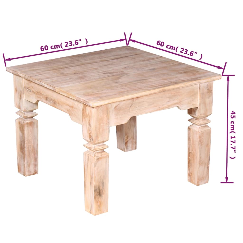 Salontafel 60x60x45 cm massief acaciahout