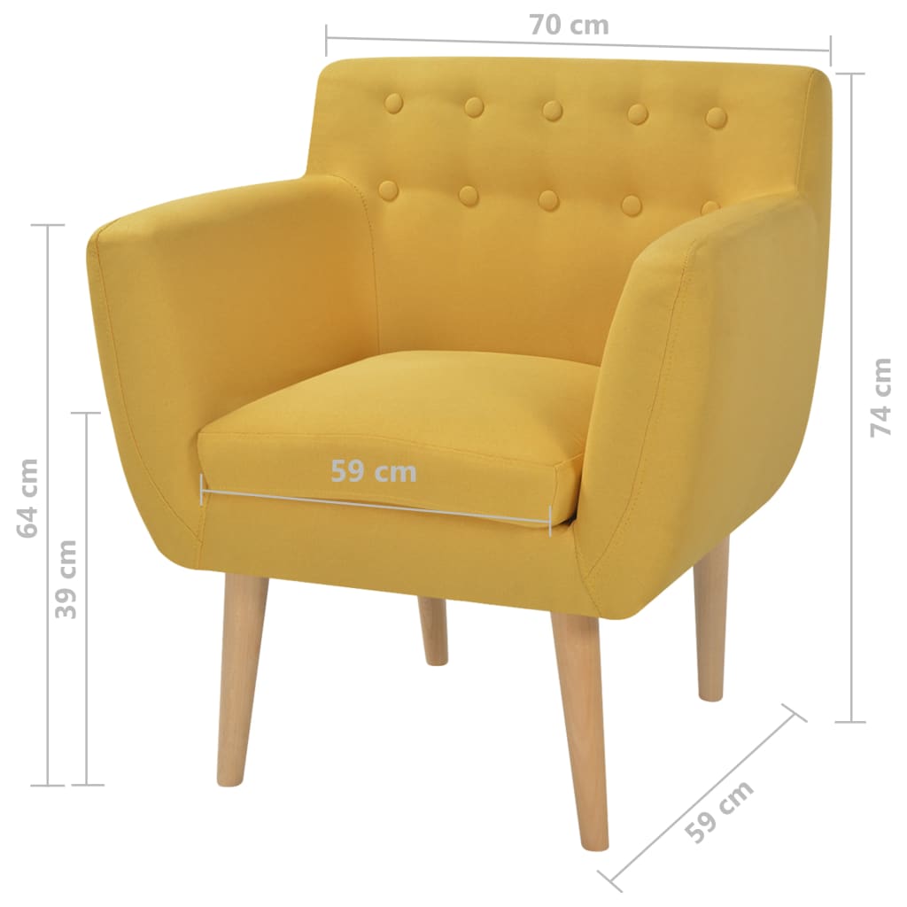 Fauteuil stof geel