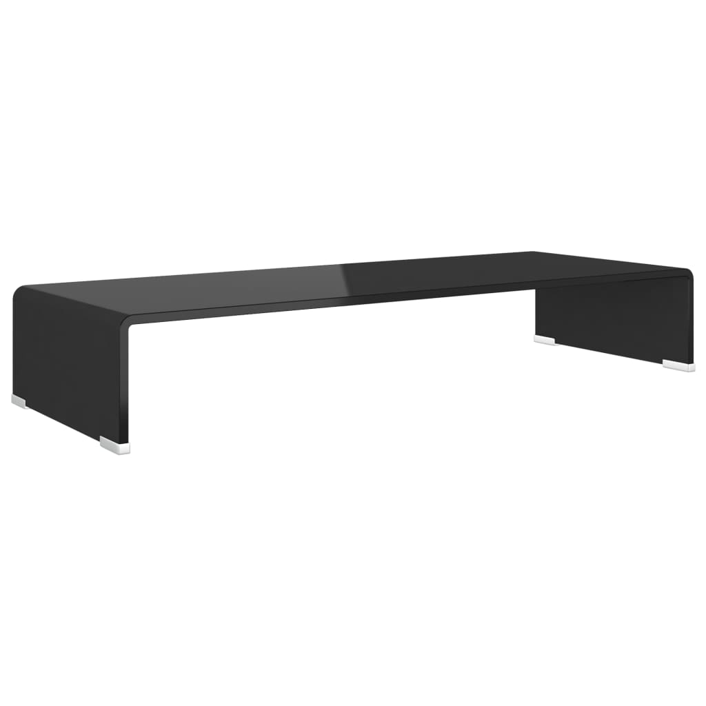 Tv-meubel/monitorverhoger zwart 80x30x13 cm glas Tv-meubels | Creëer jouw Trendy Thuis | Gratis bezorgd & Retour | Trendy.nl