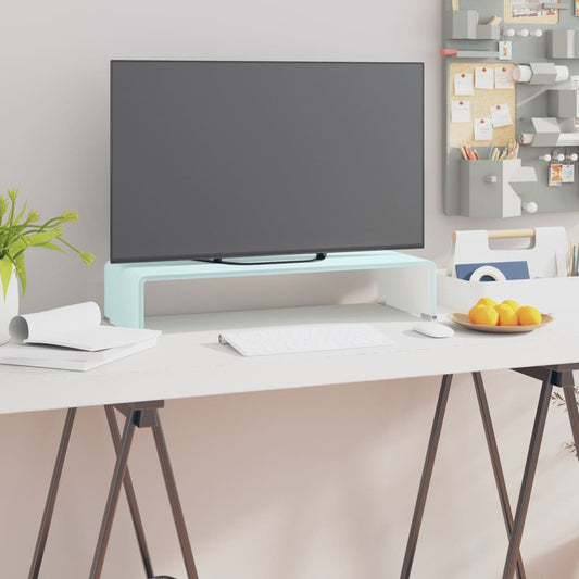 TV-meubel/monitorverhoger 60x25x11 cm glas groen groen